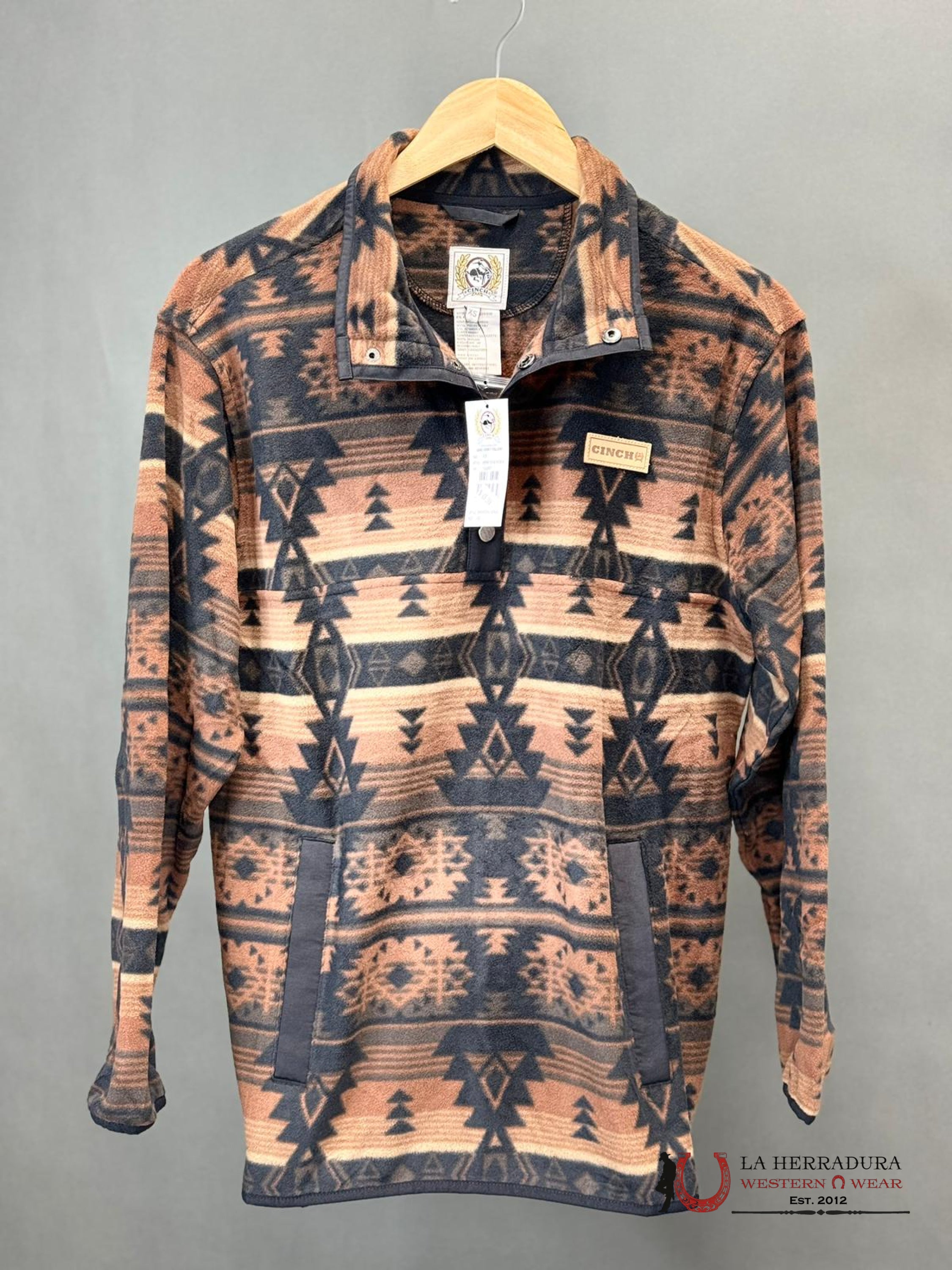 Cinch Mens Light Brown Black Aztec Pull Over Ropa Hombres