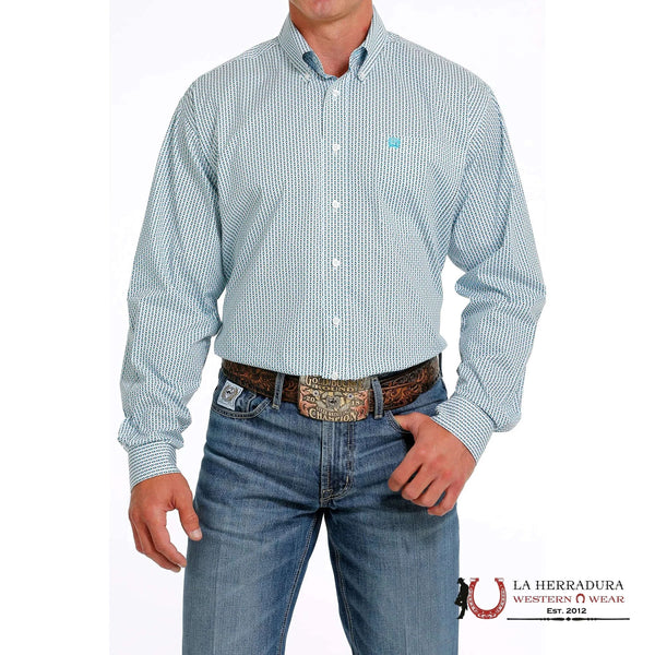 CAMISA VAQUERA DE BOTONES CON ESTAMPADO DE MEDALLONES PARA HOMBRE CINCH - AZUL MTW1105605