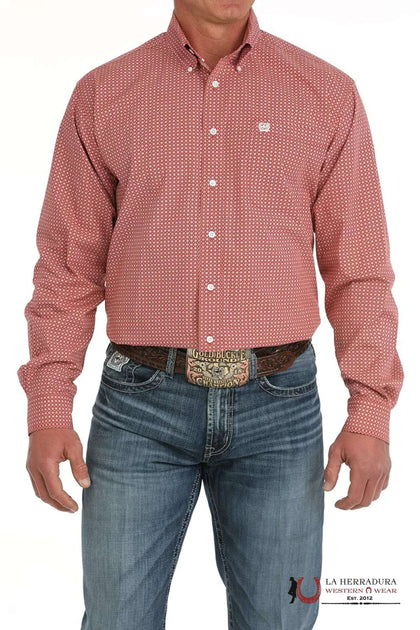 CINCH MEN'S MEDALLION PRINT BUTTON-DOWN WESTERN SHIRT - RED MTW1105871