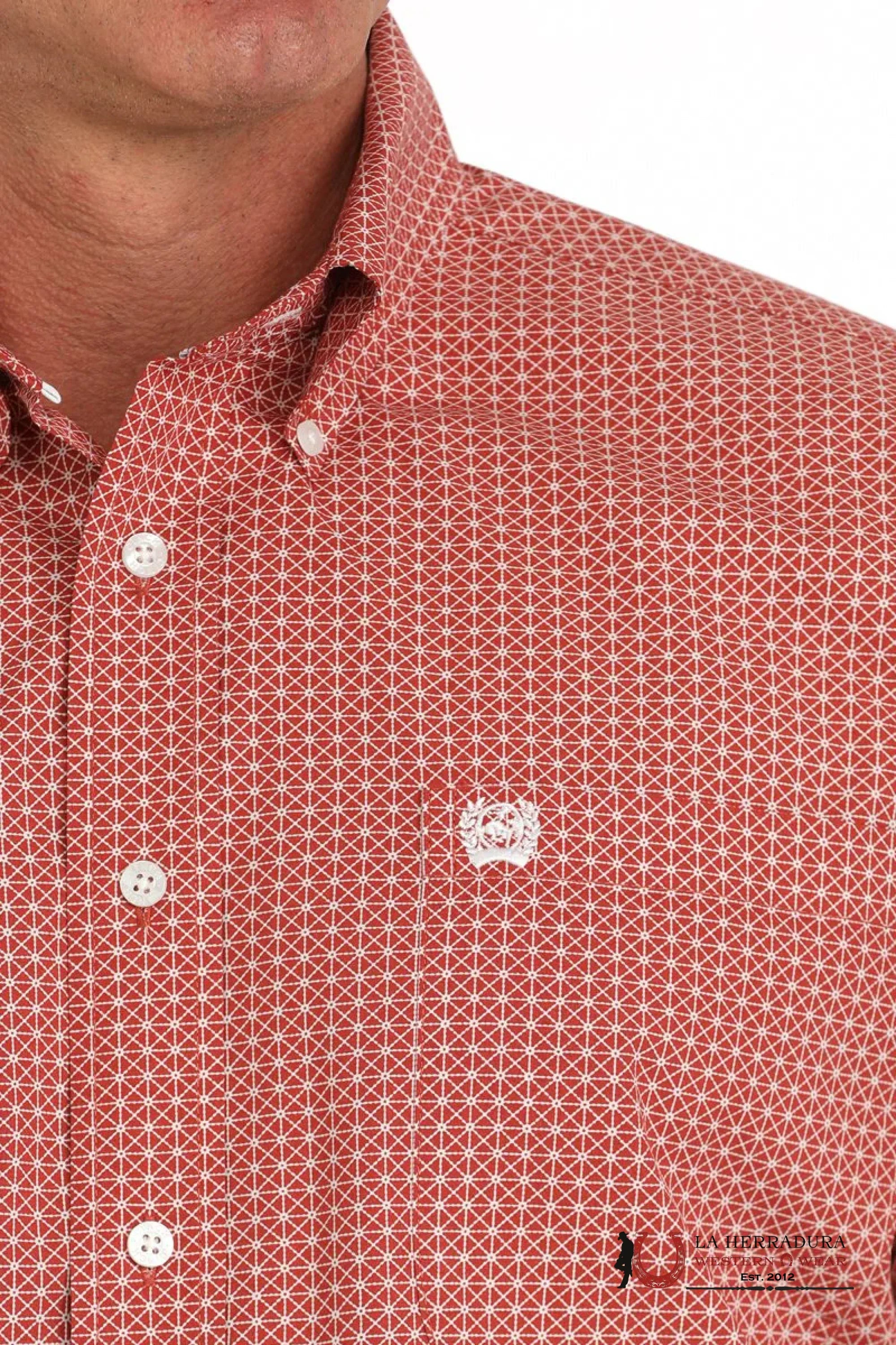CINCH MEN’S MEDALLION PRINT BUTTON-DOWN WESTERN SHIRT - RED MTW1105871 ROPA HOMBRES