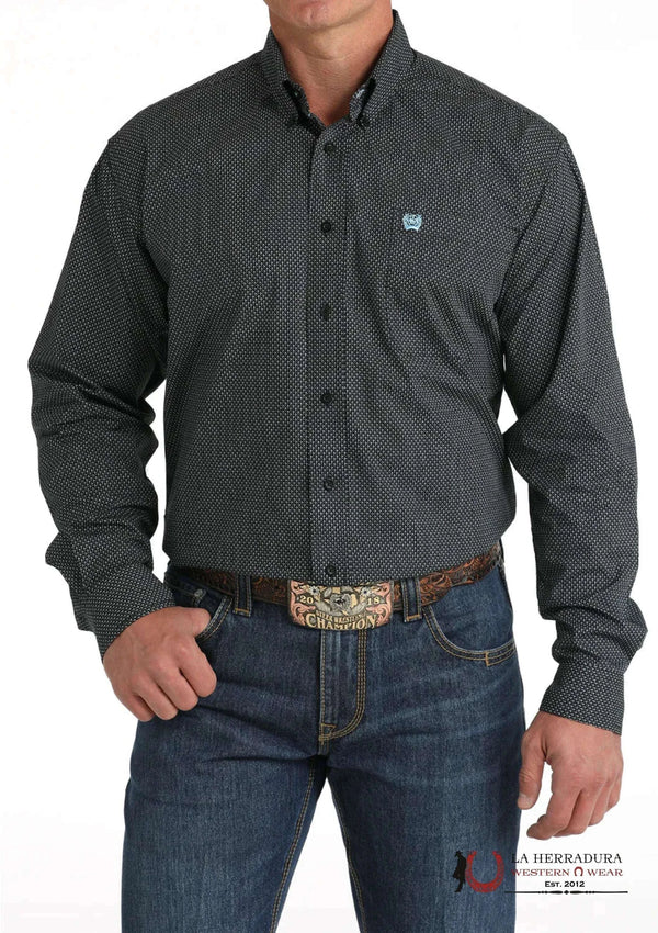 CAMISA VAQUERA DE BOTONES CON ESTAMPADO GEOMÉTRICO AJUSTE MODERNO PARA HOMBRE CINCH - NEGRO MTW1105799