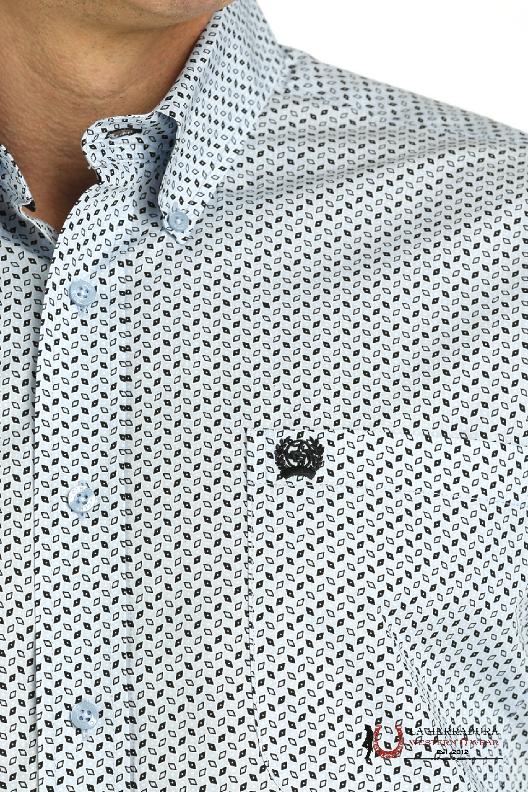 CINCH MEN’S MODERN FIT GEOMETRIC PRINT BUTTON-DOWN WESTERN SHIRT - BLUE MTW1105759 ROPA HOMBRES