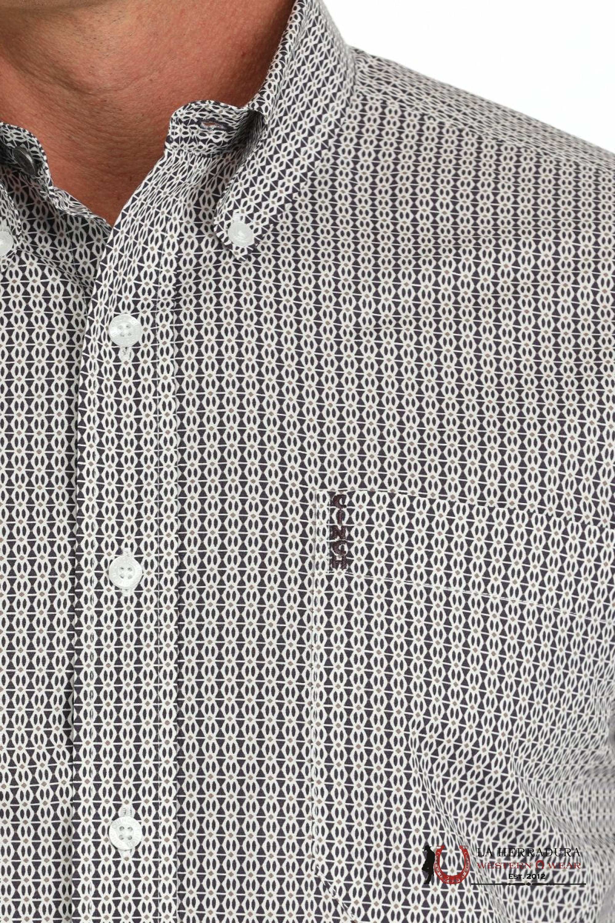 CINCH MEN’S MODERN FIT GEOMETRIC PRINT BUTTON-DOWN WESTERN SHIRT - PURPLE/BLACK MTW1347123 ROPA HOMBRES