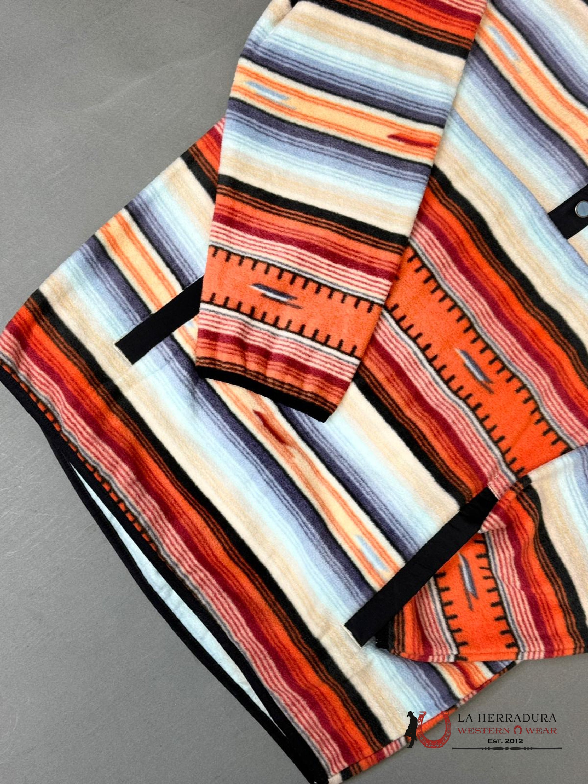 Cinch Mens Orange/Light Blue Aztec Pull Over Ropa Hombres