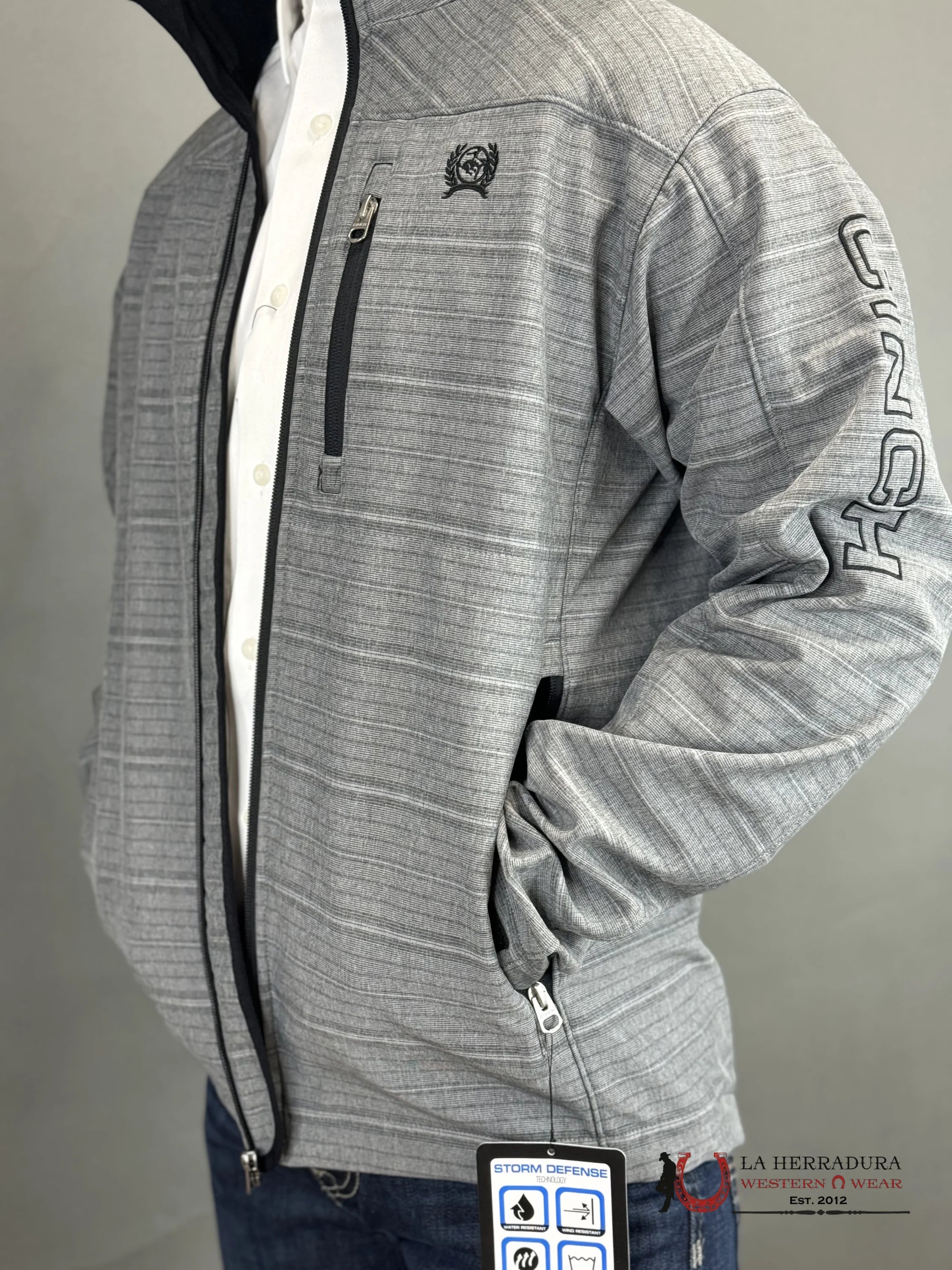 Cinch Mens Southwestern Bonded Jacket Grey / Black Ropa Hombres