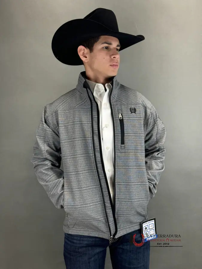 Cinch Mens Southwestern Bonded Jacket Grey / Black Ropa Hombres