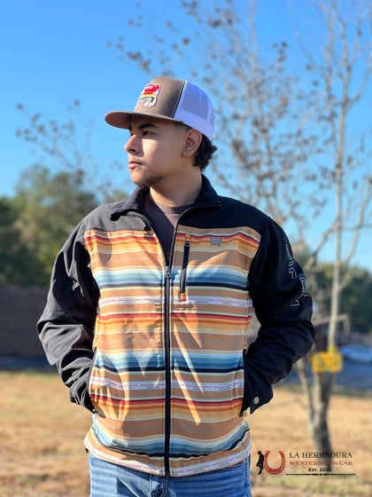 CINCH MENS SOUTHWESTERN BONDED JACKET ORANGE/BLACK-MWJ1518011