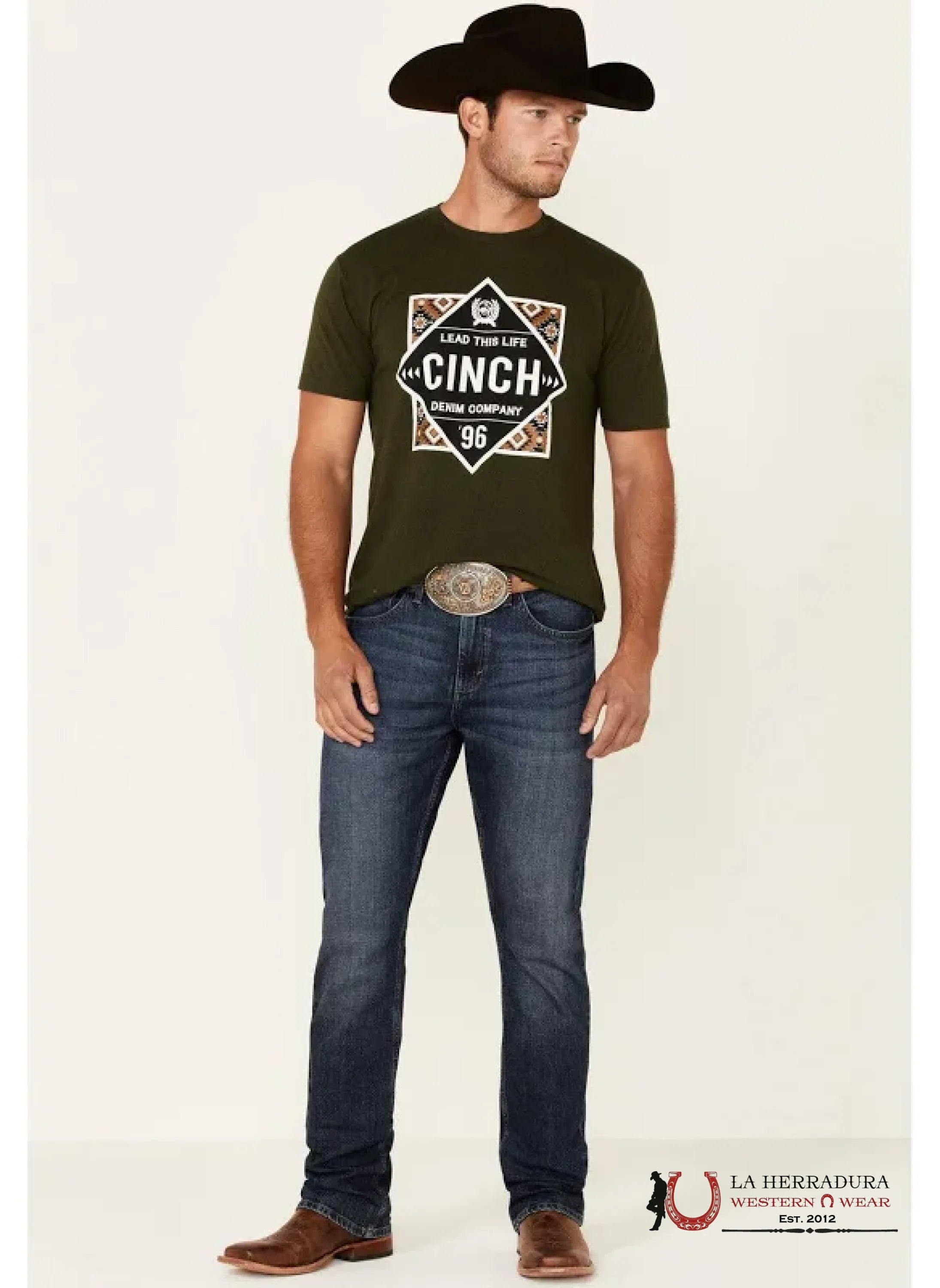 CINCH MENS TSHIRT - GREEN BROWN AZTEC MTT1690501 ROPA HOMBRES