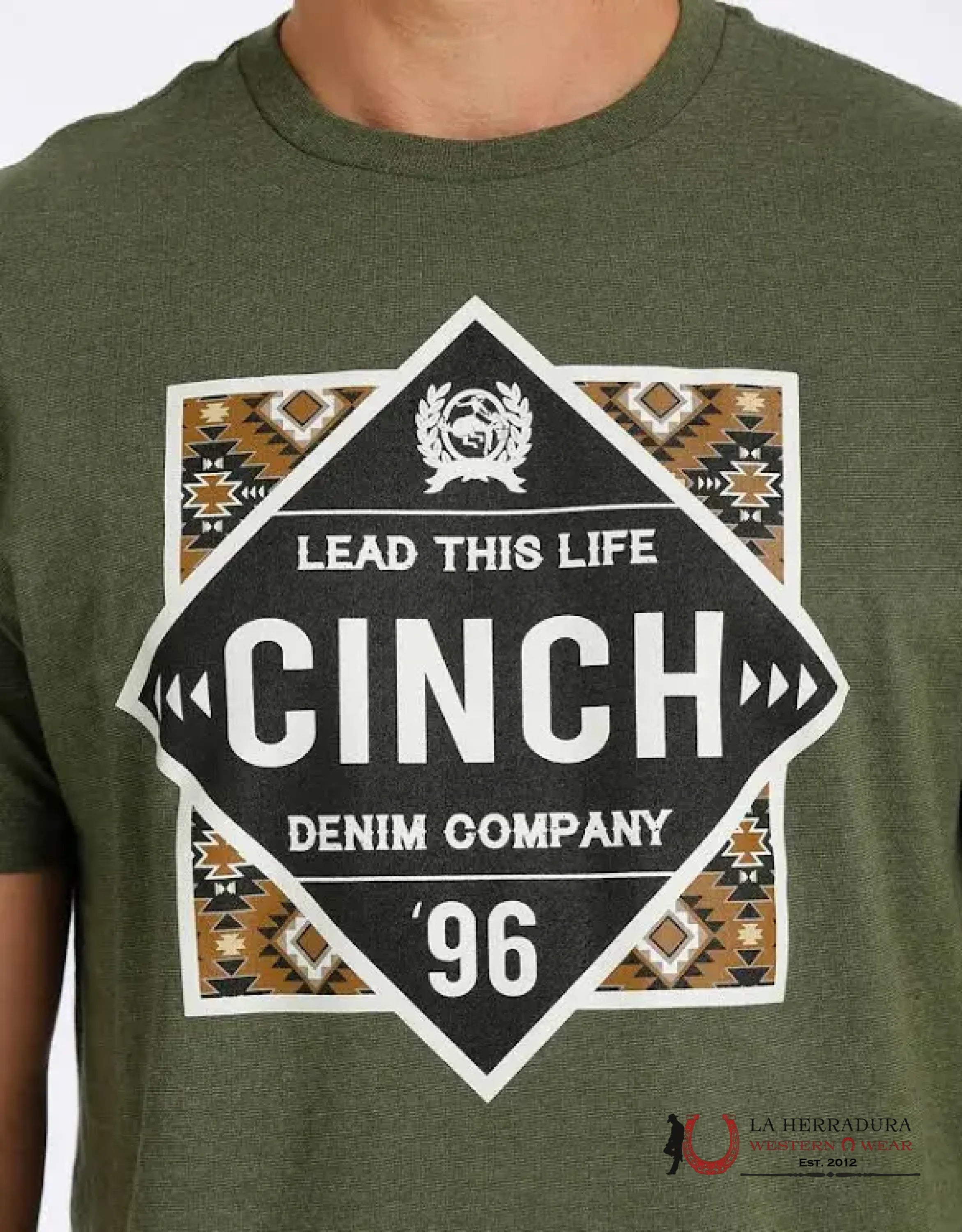 CINCH MENS TSHIRT - GREEN BROWN AZTEC MTT1690501 ROPA HOMBRES