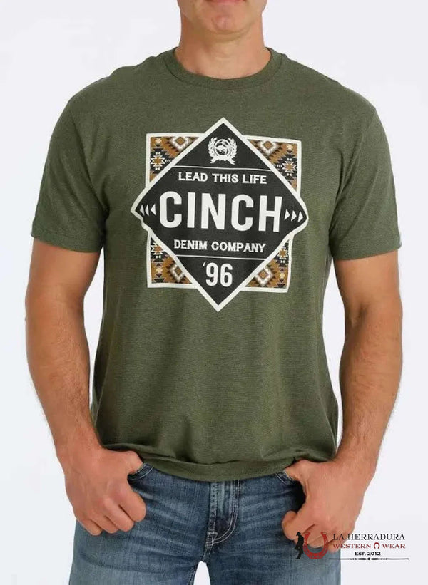 CAMISETA CINCH PARA HOMBRE - VERDE MARRÓN AZTECA MTT1690501