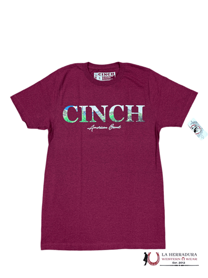 CINCH MENS TSHIRT -RED LANDSCAPE VIEW MTT1690483