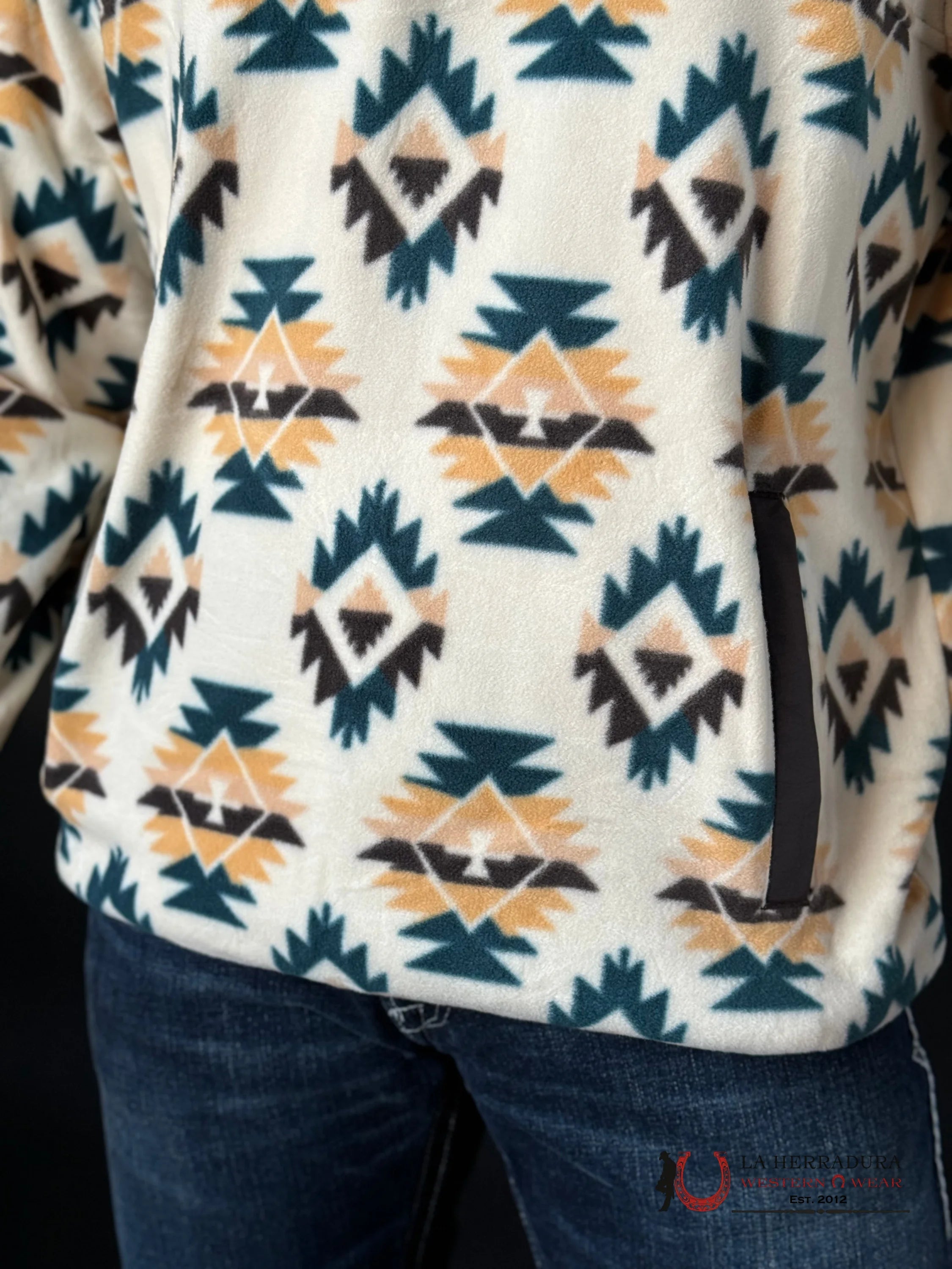 Cinch Mens White Aztec Pull Over Ropa Hombres