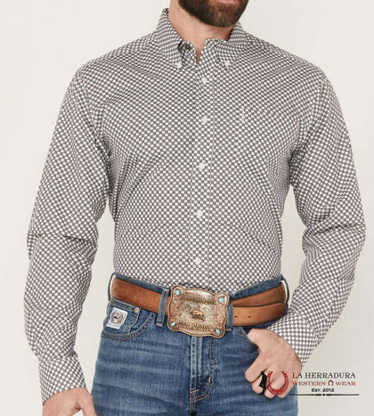 CINCH MENS WHITE MODERN LONG SLEEVE SHIRT MTW1347129