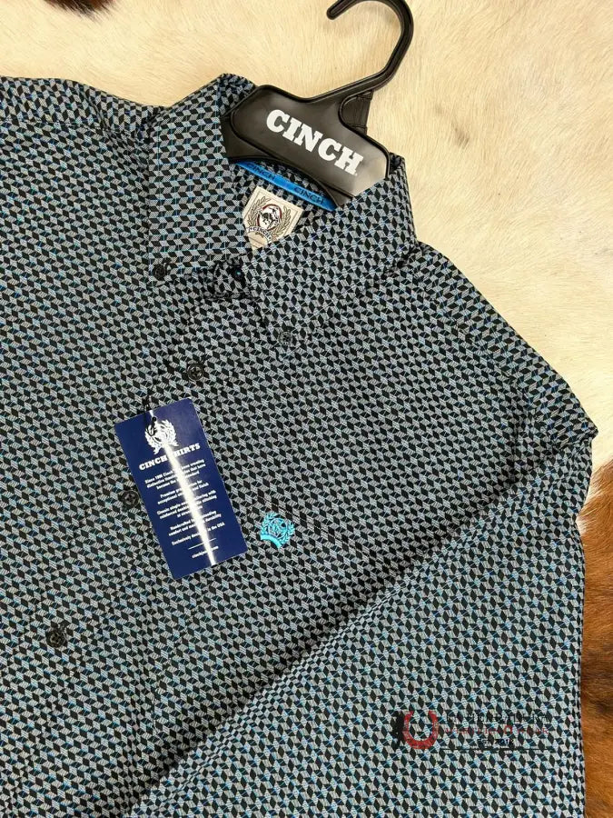 Cinch Navy Blue Patterned Long Sleeve Button Up Ropa Hombres