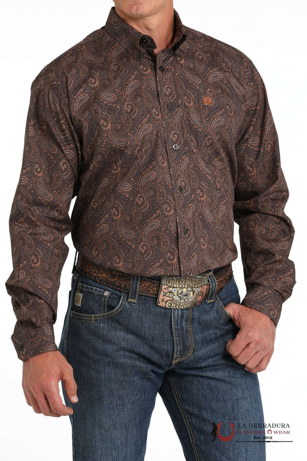 CAMISA WESTERN CON BOTONES Y ESTAMPADO PAISLEY CINCH MARRÓN MTW1105819