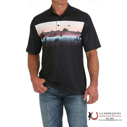 CAMISETA POLO CINCH NEGRA DE MANGA CORTA MTK1863044