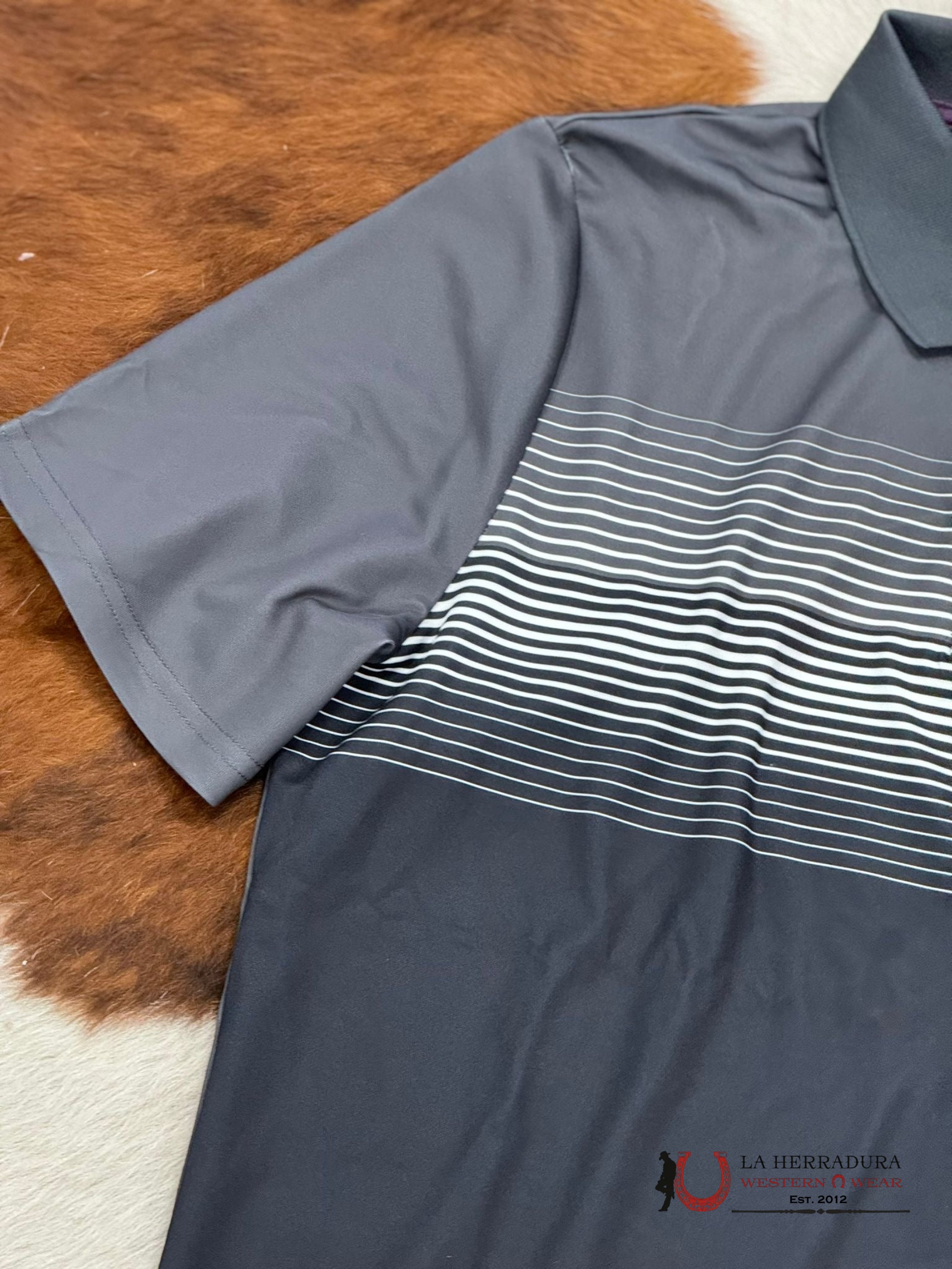 Cinch Polo Grey Purple Short Sleeve Shirt Ropa Hombres