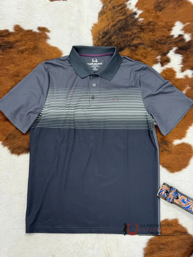 Cinch Polo Grey Purple Short Sleeve Shirt Ropa Hombres