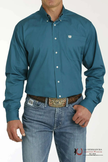 CINCH TEAL LONG SLEEVE SHIRT - MTW1105777