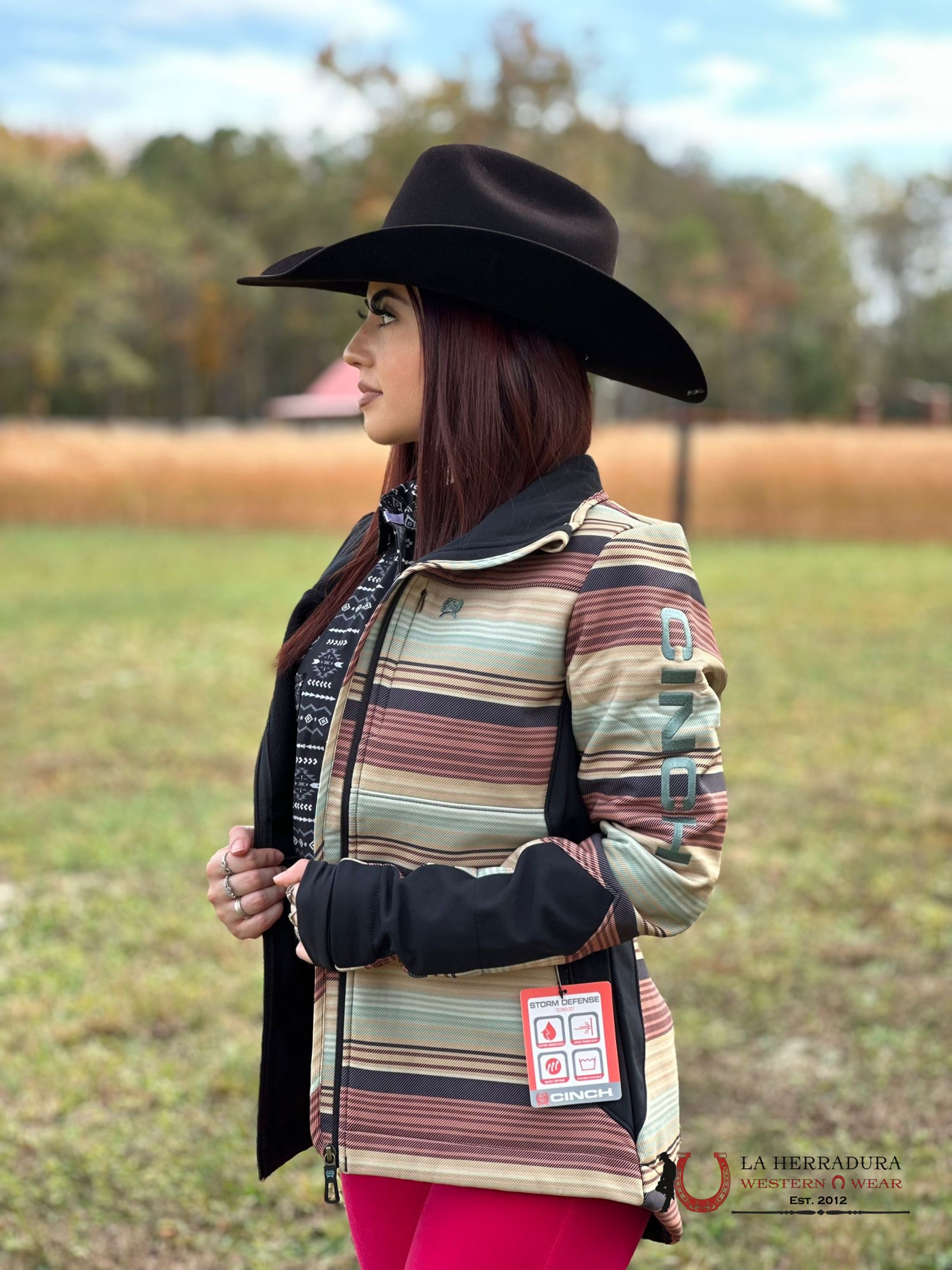 Cinch Womens Jacket Multi Color Stripe Full Zip Ropa Mujeres
