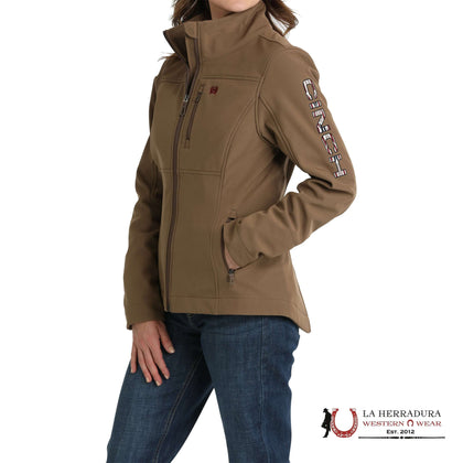 CHAQUETA DE MUJER CINCH LOGO AZEC DORADO CON OCULTACIÓN MARRÓN MAJ9866030