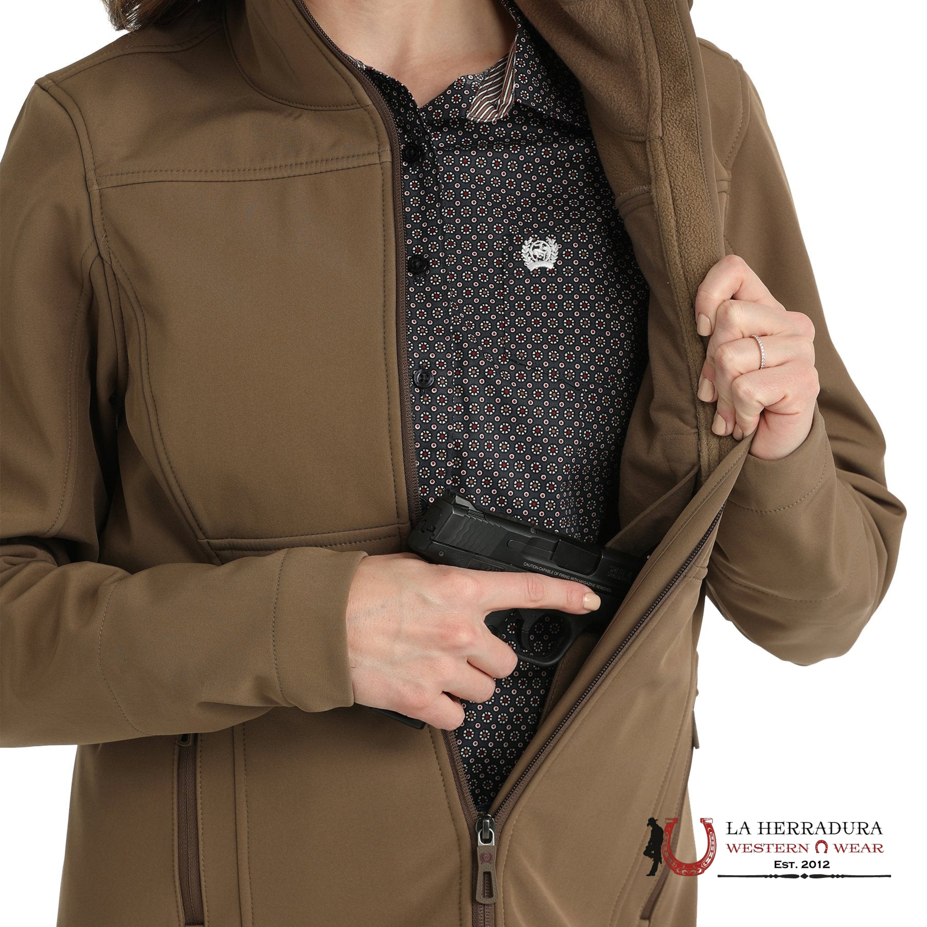 Women’s Aztec Logo Solid Concealed Carry Bonded Jacket - 4466 Ropa Mujeres