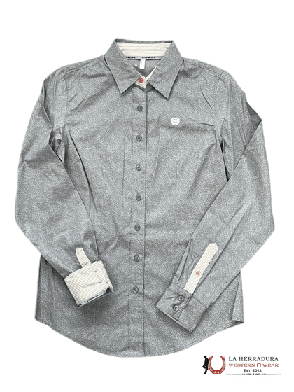 CINCH WOMEN LONG SLEEVE SHIRT GREY LINES MSW9165071