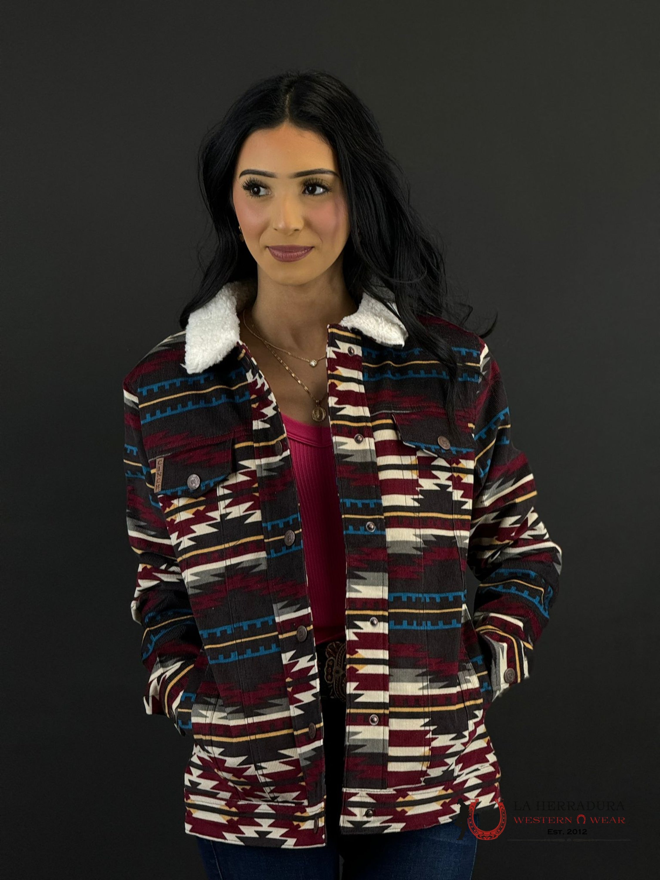Cinch Womens Multi Color Sherpa Button Up Ropa Mujeres