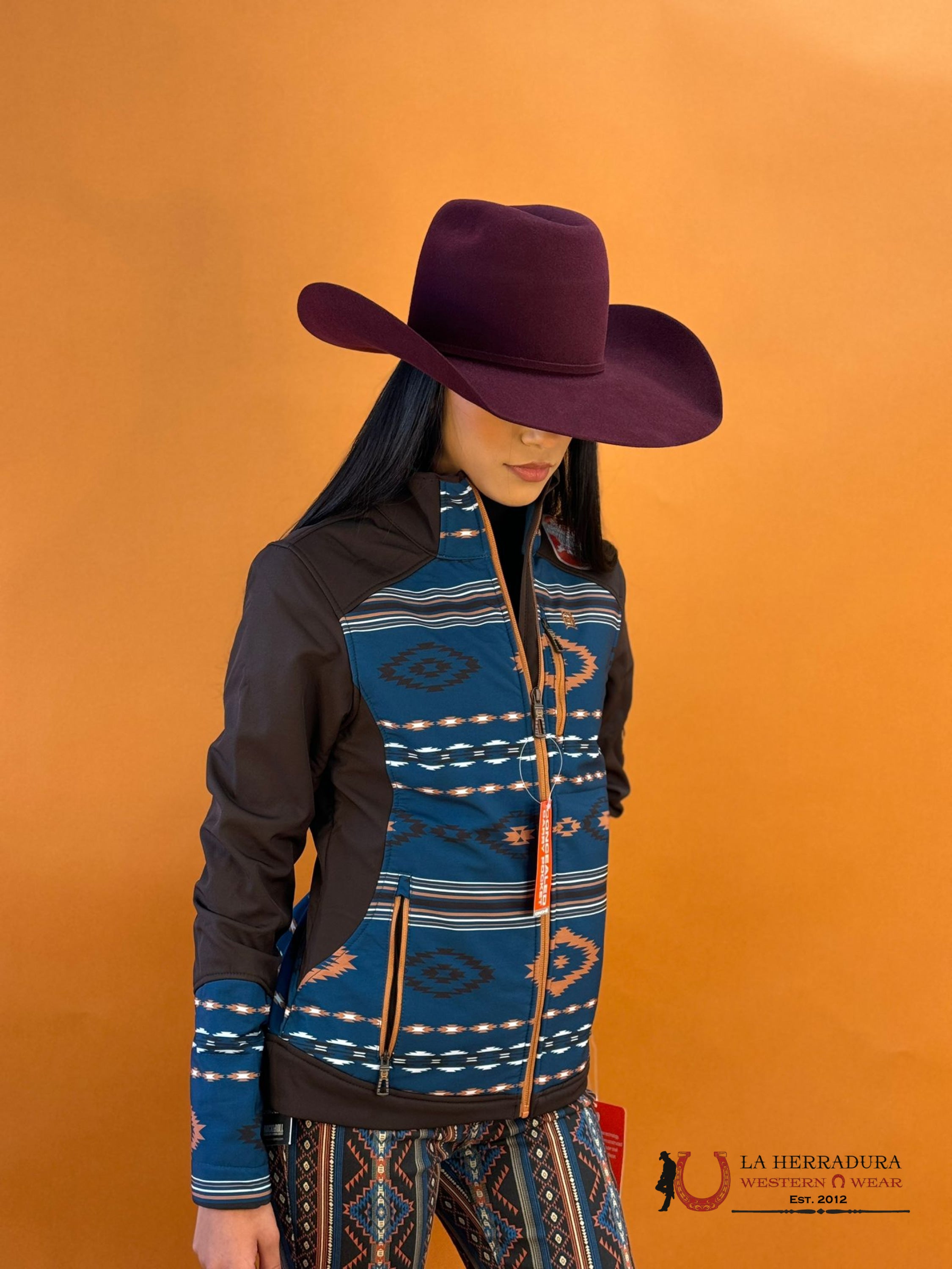 Cinch Womens Jacket Tan Logo Aztec Softshell Ropa Mujeres