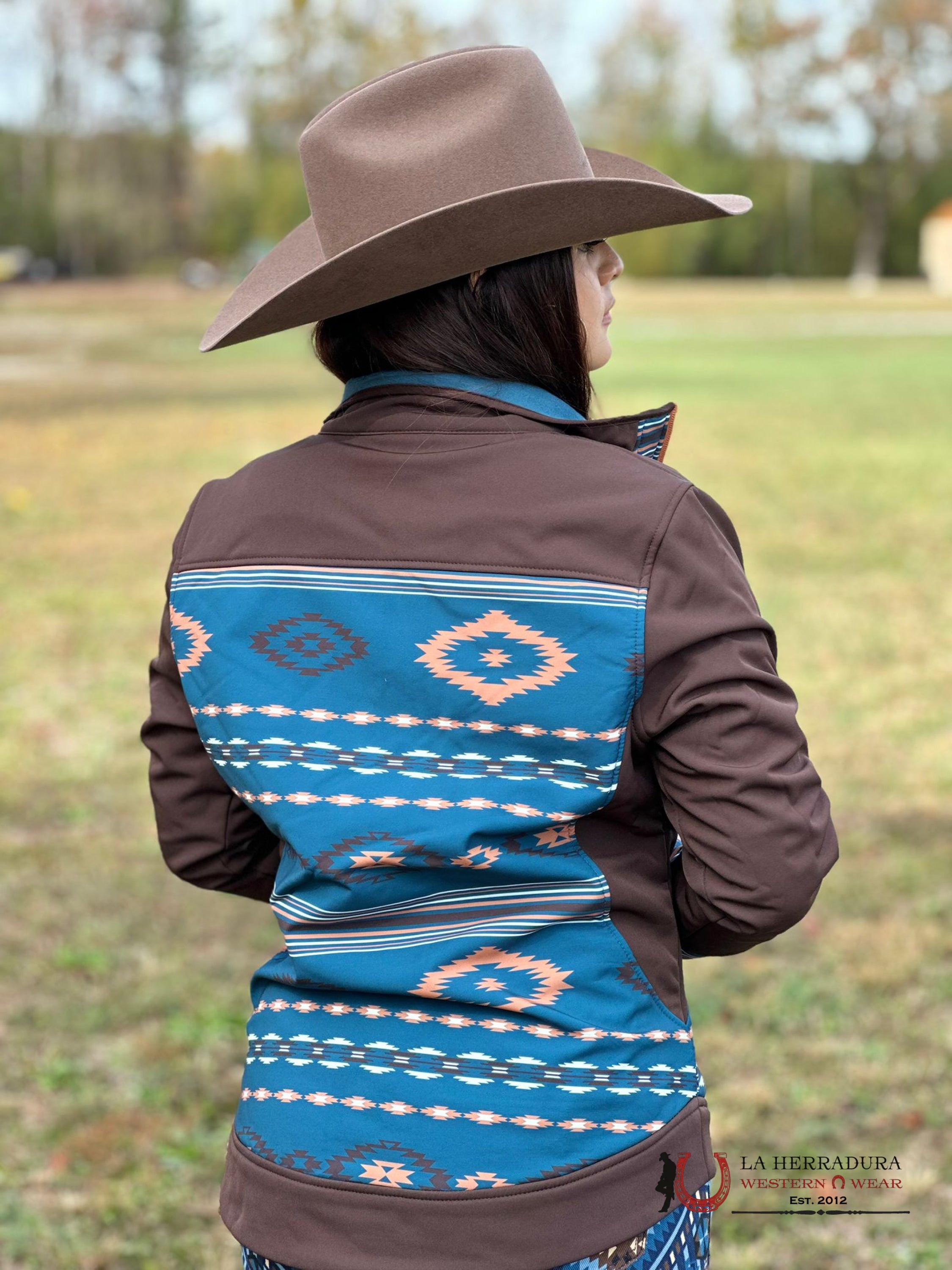 Cinch Womens Jacket Tan Logo Aztec Softshell Ropa Mujeres