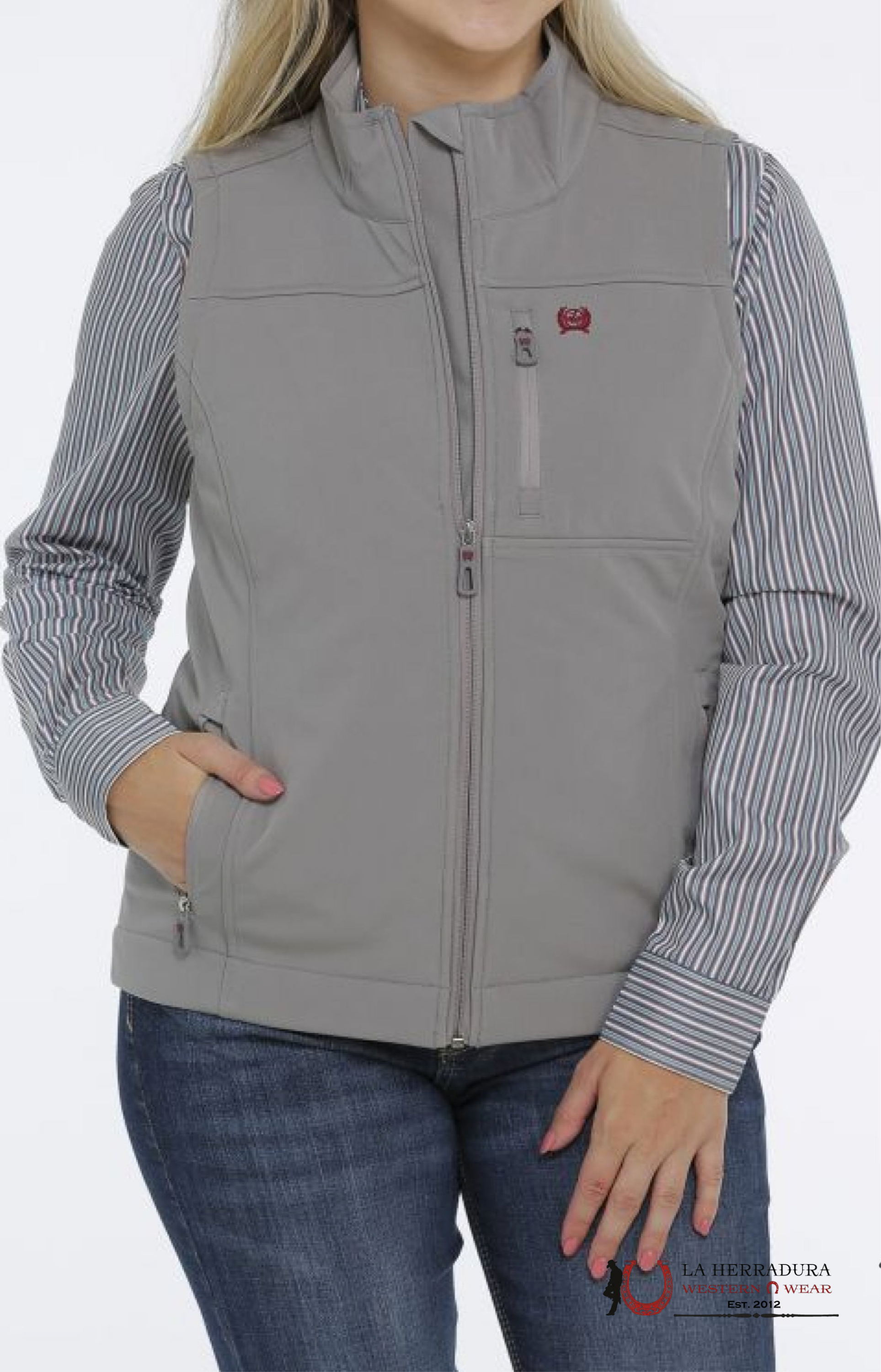 CINCH WOMEN VEST GREY CONCEALED CARRY MAV9882007 ROPA MUJERES
