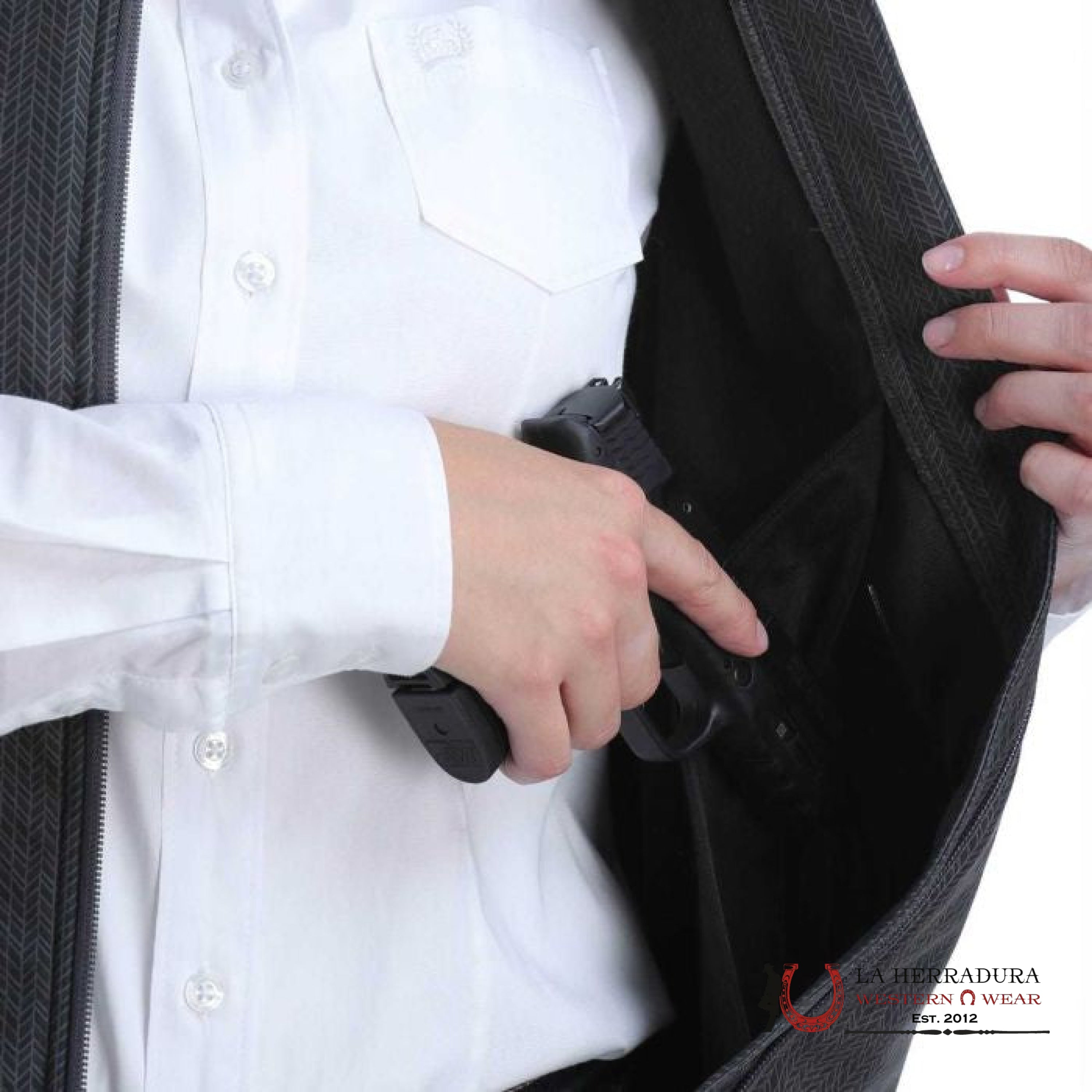 CINCH WOMEN VEST GREY / PURPLE CONCEALED CARRY MAC9882004 ROPA MUJERES