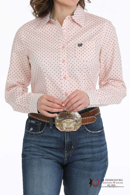 CINCH WOMEN'S GEOMETRIC PRINT BUTTON-DOWN WESTERN SHIRT - PINK - MSW9164239