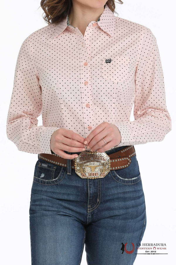 CAMISA WESTERN ABOTONADA DE MUJER CINCH CON ESTAMPADO GEOMÉTRICO - ROSA - MSW9164239