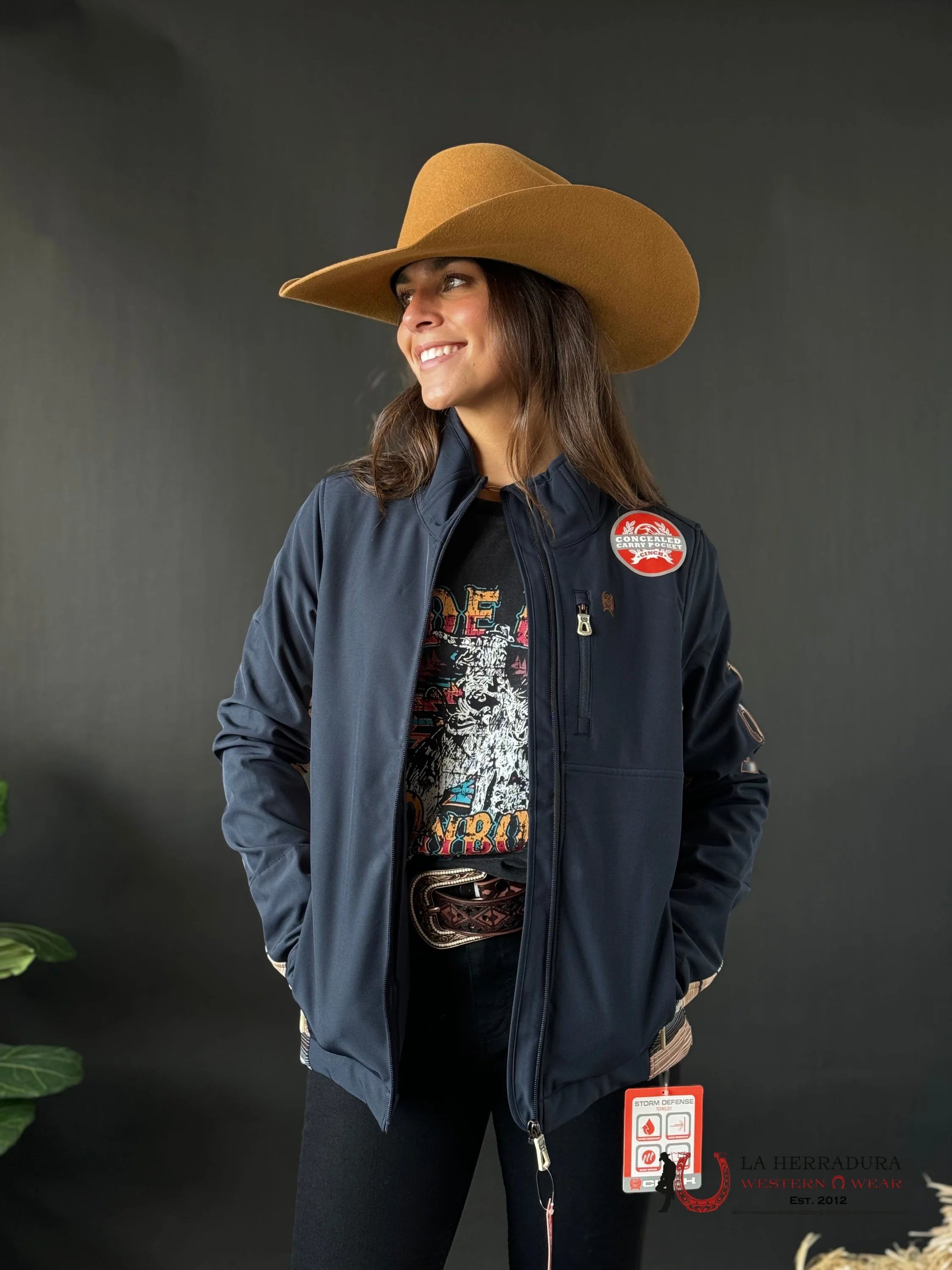 Cinch Womens Blue Yellow Team Logo Softshell Jacket Ropa Mujeres