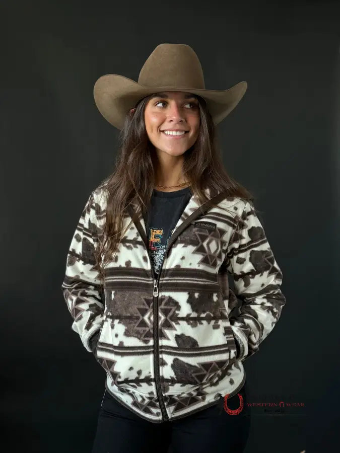 Cinch Womens Pullover Black/White & Aztec Pattern Ropa Mujeres