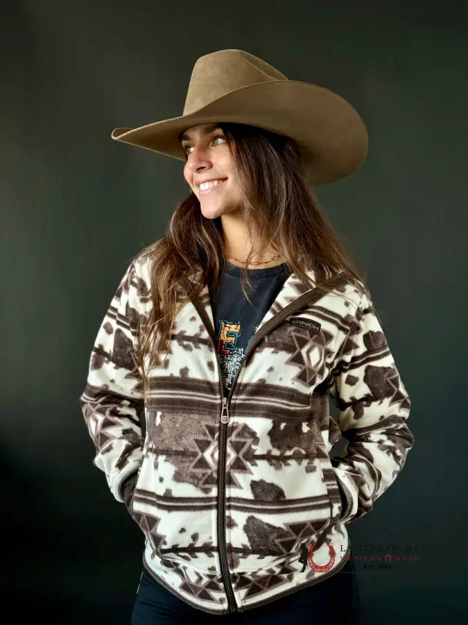 Cinch Womens Pullover Black/White & Aztec Pattern Ropa Mujeres