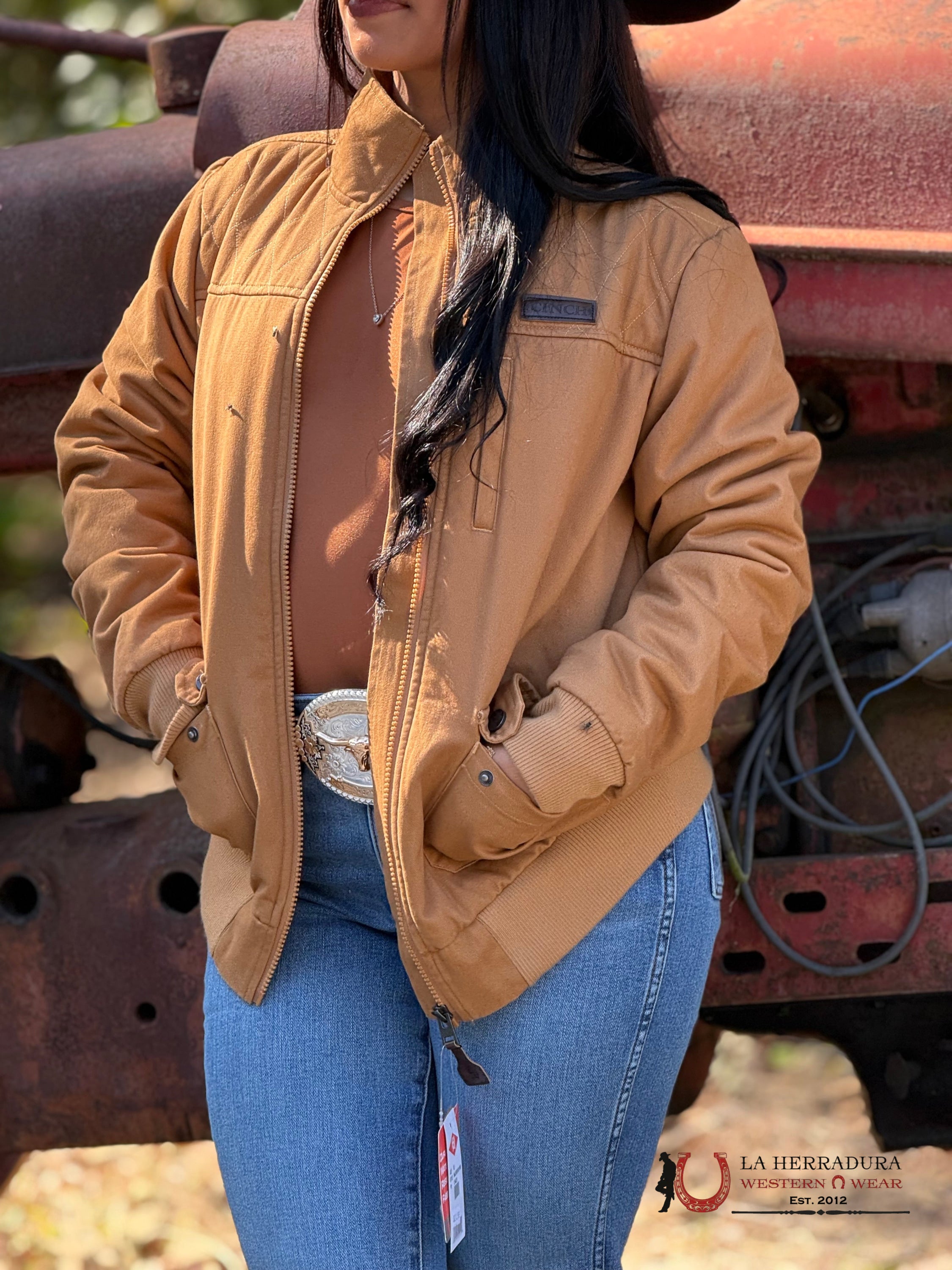 Cinch Womens Tan/Brown Inside Aztec Jacket Ropa Mujeres