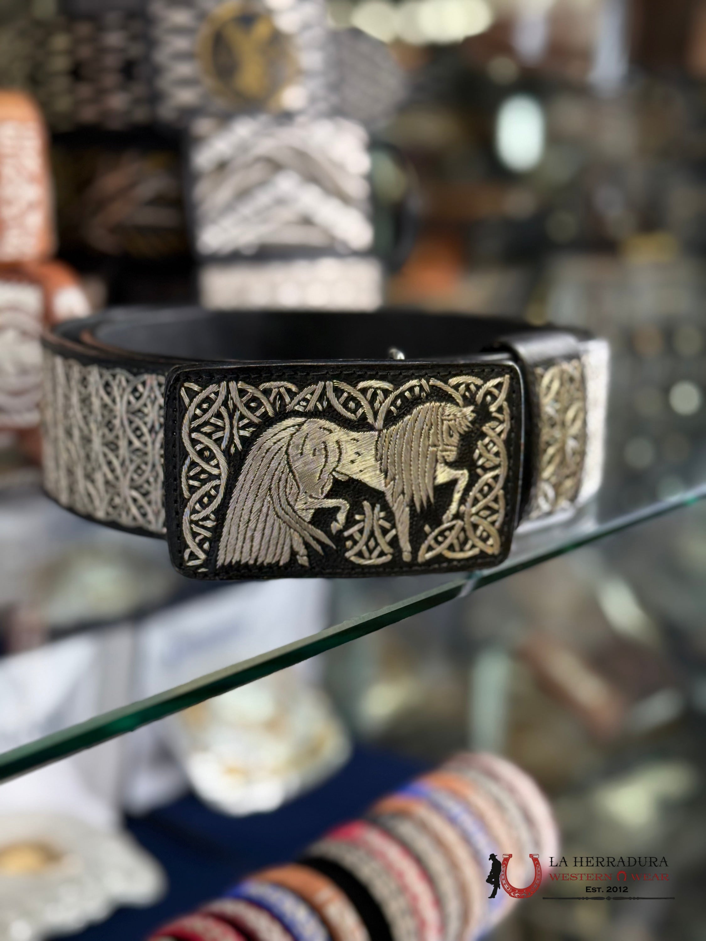 CINTO DE PLATA CABALLO #7 CINTURONES HOMBRES