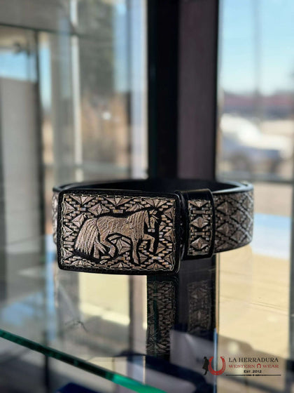 SILVER RHOMBUS HORSE BELT