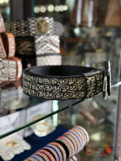 SILVER ALL OVER FLORAL BELT
