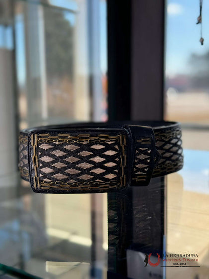 RHOMBUS SILVER BELT GOLD LINK