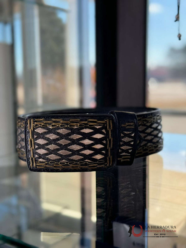 RHOMBUS SILVER BELT GOLD LINK