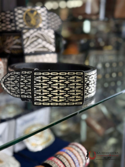 AZTEC WOVEN SILVER BELT