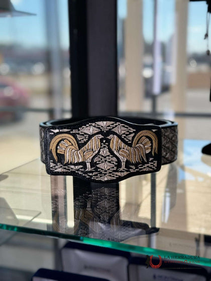 SILVER BELT BIG VILLAGE WITH DOUBLE ROOSTERS RHOMBUS