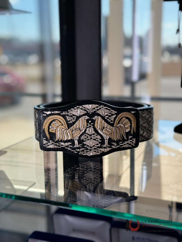 SILVER BELT BIG VILLAGE WITH DOUBLE ROOSTERS RHOMBUS