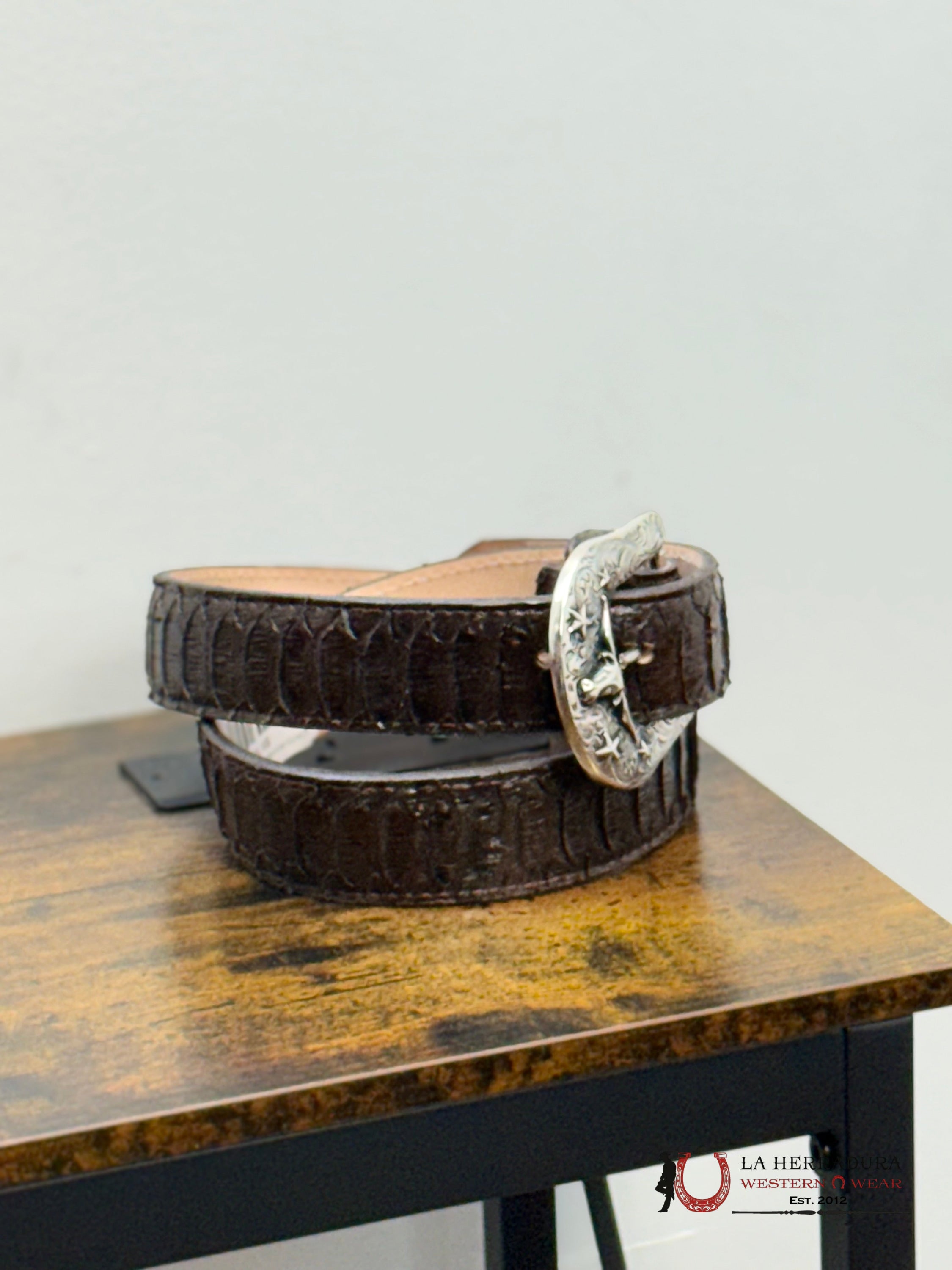 CINTO ROCKEM’ PRINT PYTHON BROWN BRILLOSO BELT CINTURONES HOMBRES