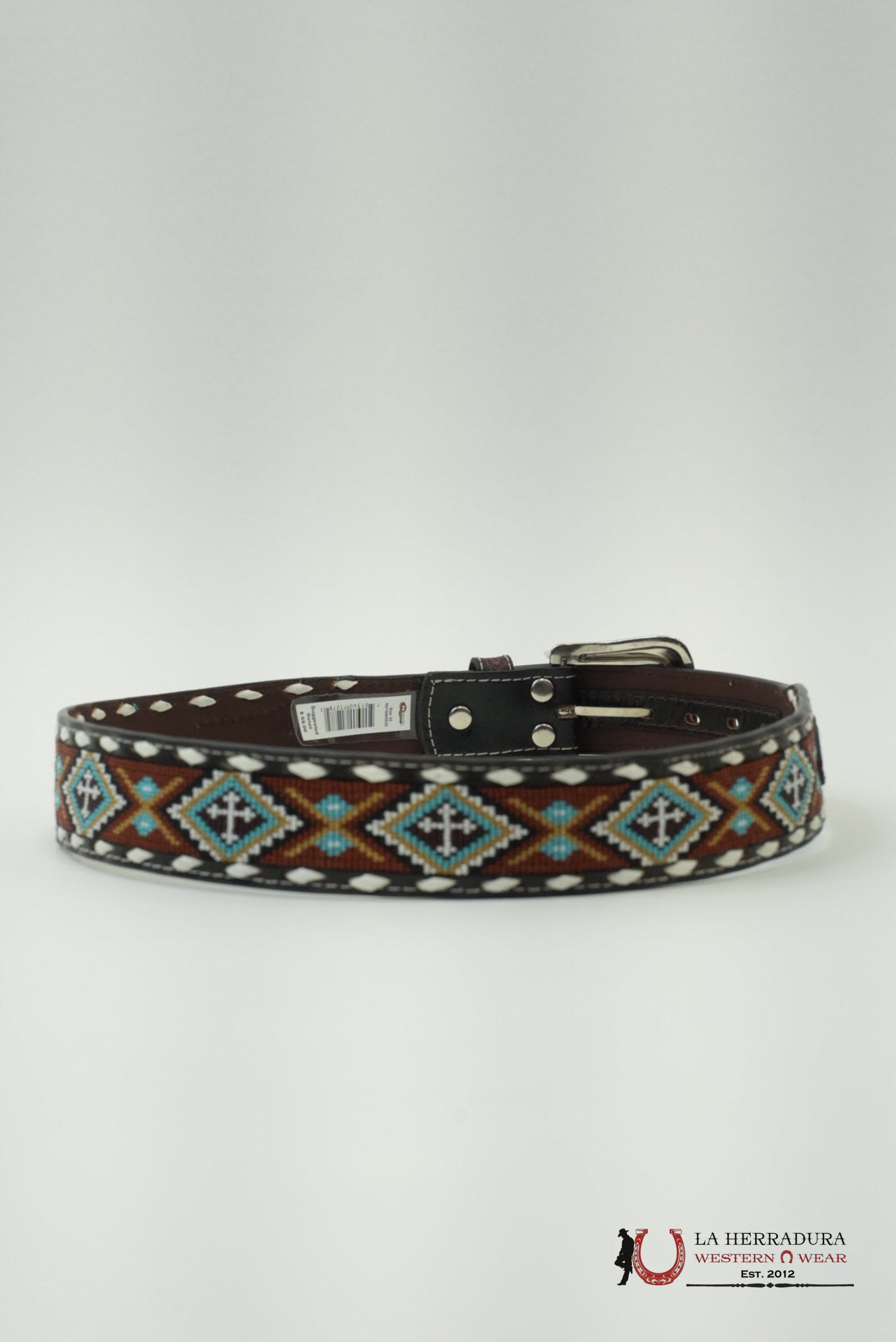 CINTURON 3D BELT CO. PARA HOMBRE CAFE CINCELADO/AZTECA AZUL RUST CINTURONES HOMBRES