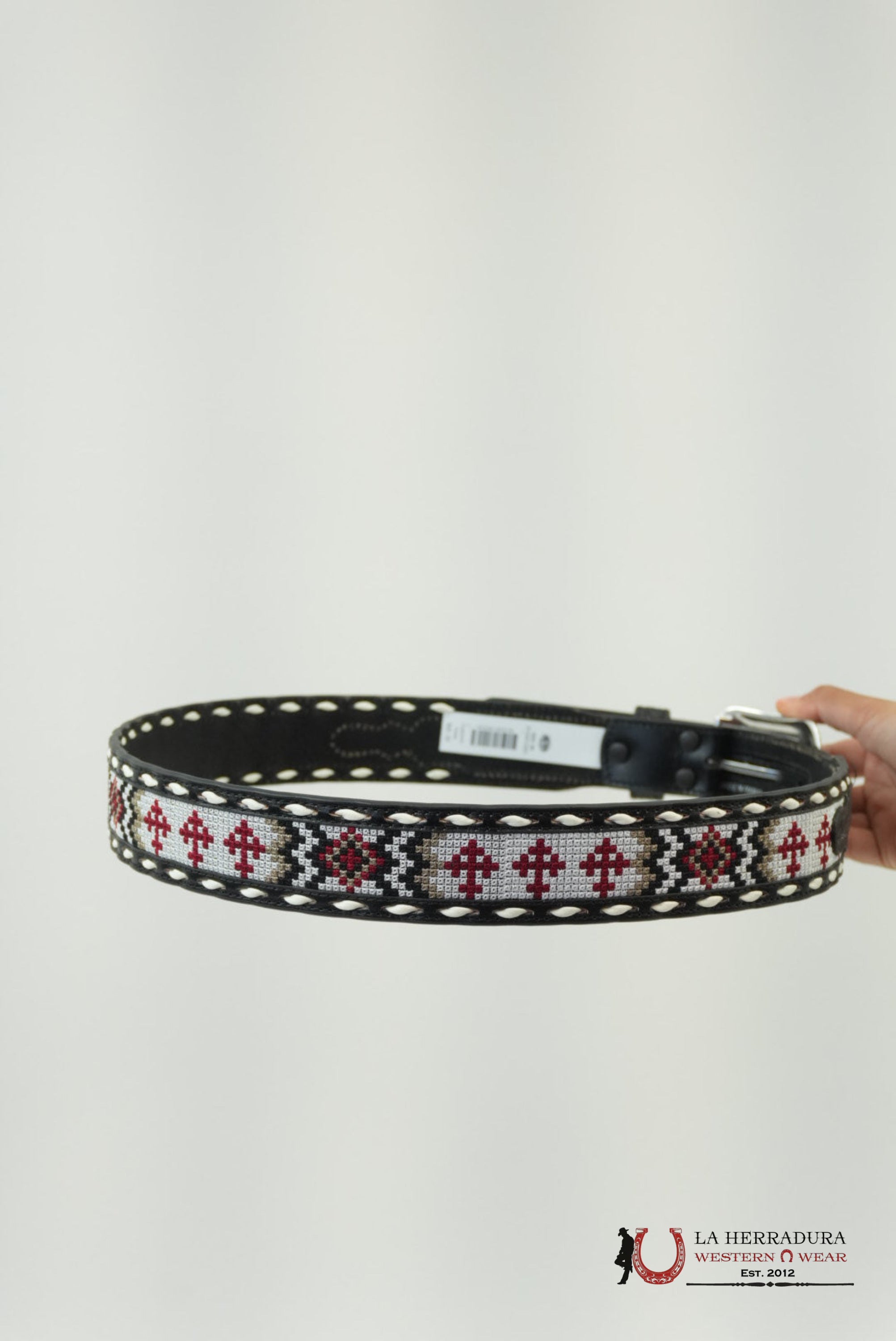 CINTURON NOCONA BELT CO. PARA HOMBRE AZTECA WHITE / RED CINTURONES HOMBRES