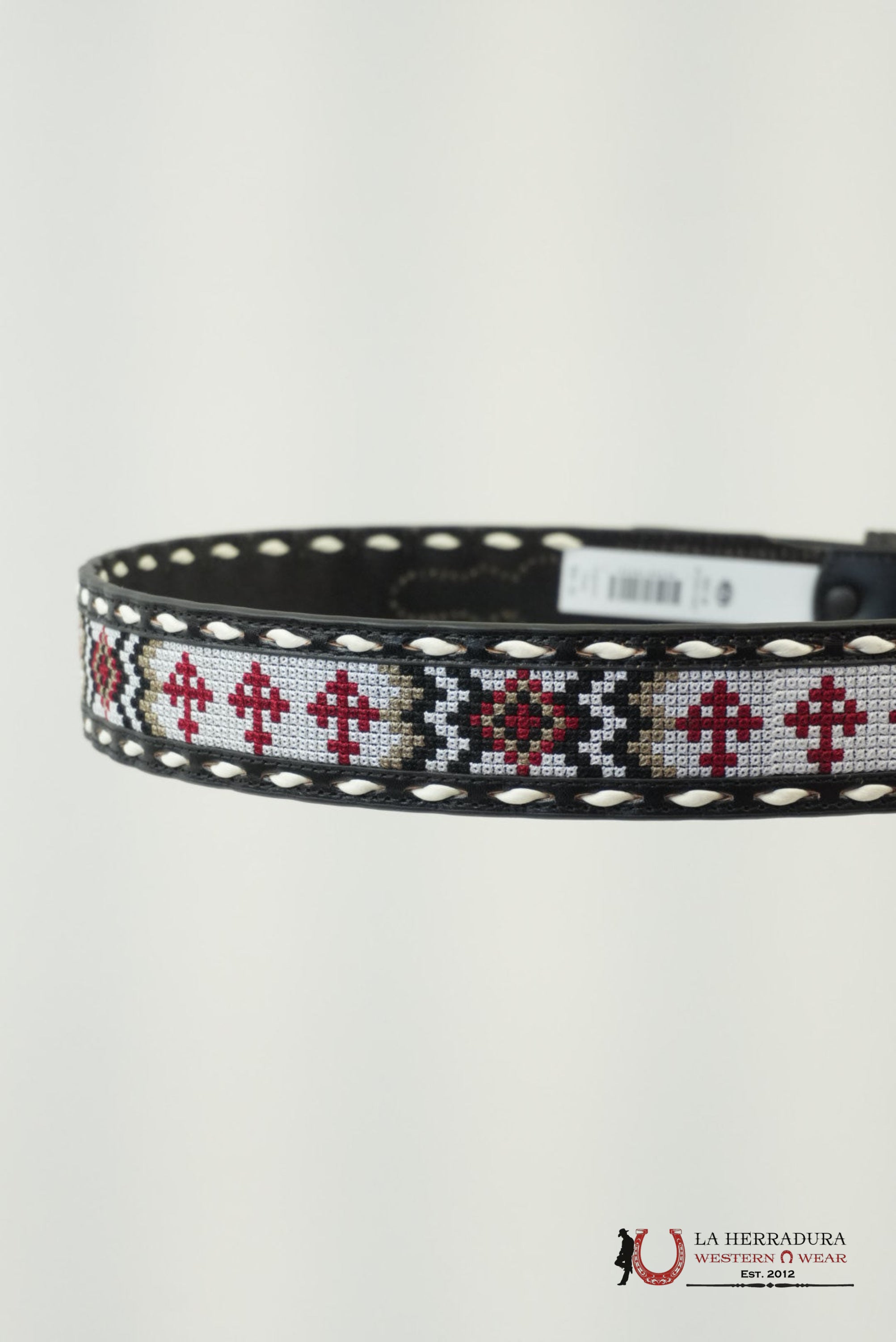 CINTURON NOCONA BELT CO. PARA HOMBRE AZTECA WHITE / RED CINTURONES HOMBRES
